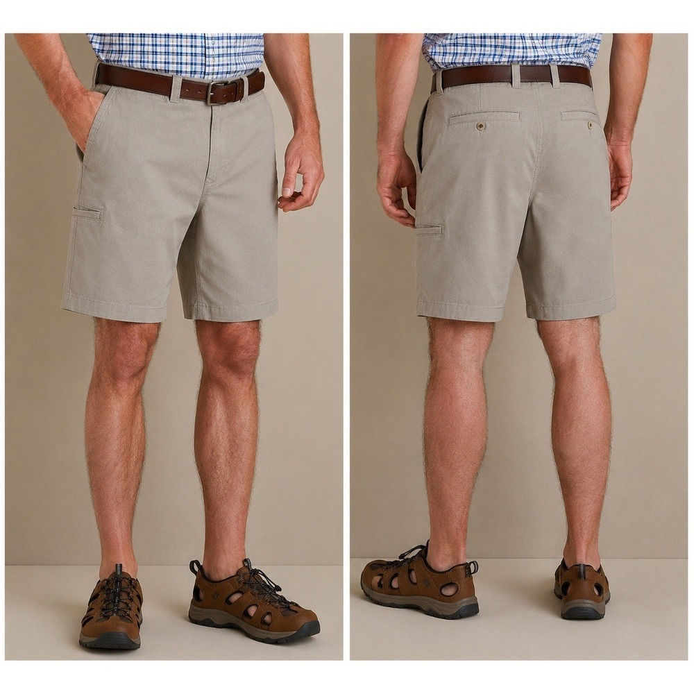 Duluth Trading Co Flex Ballroom Khaki Shorts Men's 38 Relaxed Fit Beige‎ Stretch